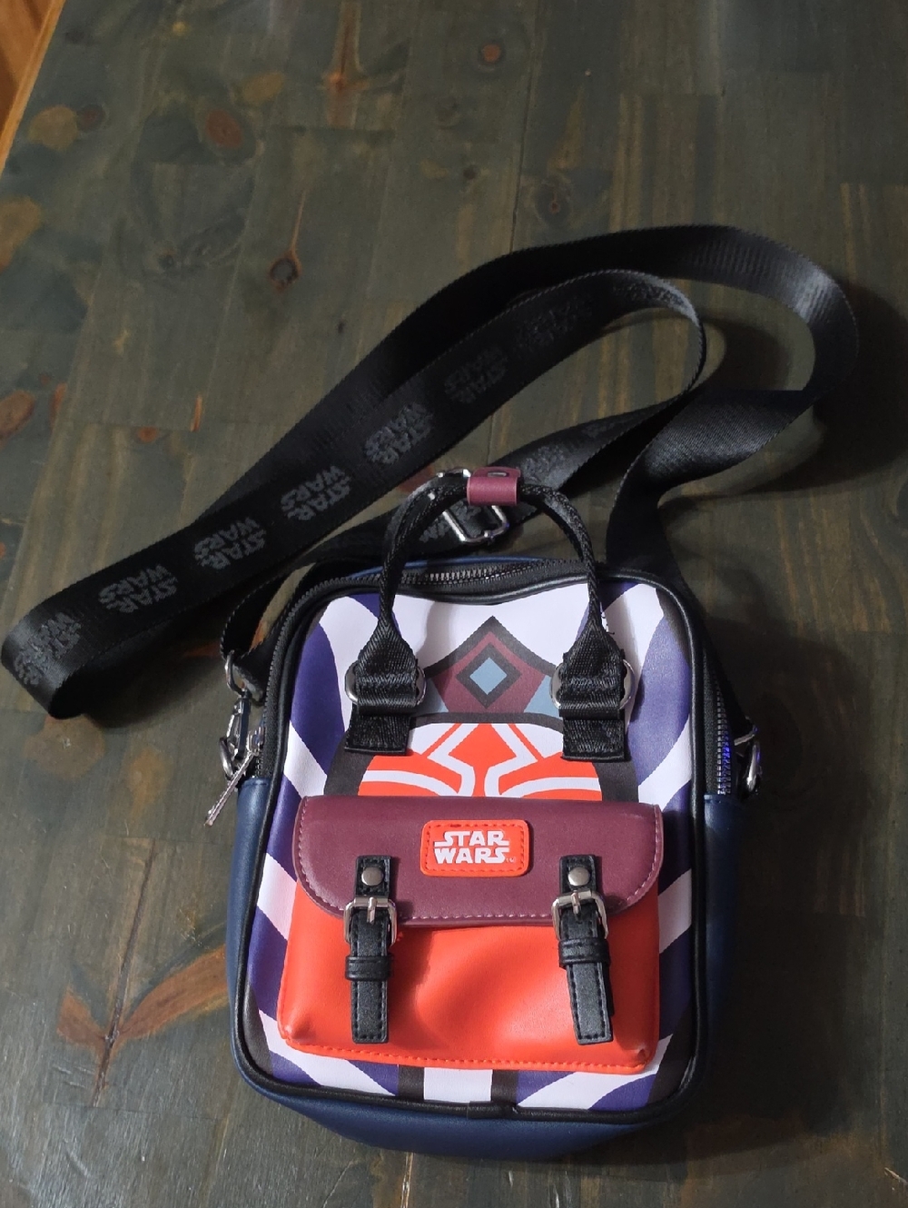 Star Wars Crossbody Messenger Bag in Purple, Red and Black